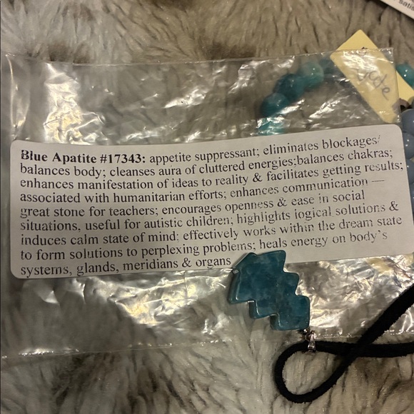 Blue Beaded Bracelets and Blue Apatite Pendant Bundle - Picture 6 of 7